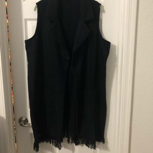Wool vest black ladies